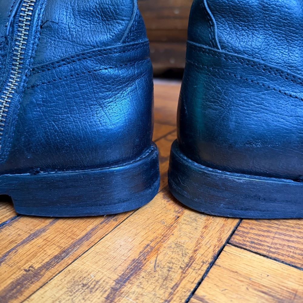 FRYE Moto Black Leather 3-Buckle Jayden Boots, Women 8 EUC - Picture 5 of 12